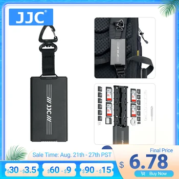 JJC Pop-up Σχέδιο SD Card Case θήκη της Κάρτας Microsd Φορητό Μέταλλο Κάρτα Μνήμης Κουτί για 4 SD+12 Micro SD/ TF+2 Νανο προσαρμοστής SIM/ NM Κάρτες