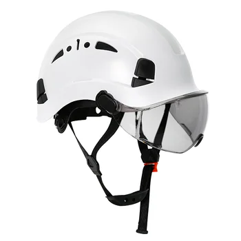 Κατασκευή Κράνος Ασφαλείας Με προστατευτικά Γυαλιά Προσωπίδα Υψηλό-Ποιοτική ABS Σκληρό Καπέλο Φως ANSI Βιομηχανικής Εργασίας Προστασία Κεφαλής Διάσωσης CR08