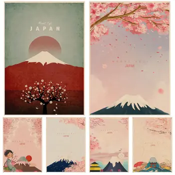 Ιαπωνικά Sakura Βουνό Φούτζι Ταινία Αφίσες της Kraft Χαρτί Εκτυπώσεις και Αφίσες Χαριτωμένο διακόσμηση του δωματίου