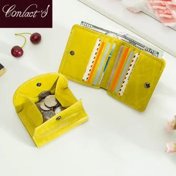 Επικοινωνήστε με Γνήσιο Δέρμα Μόδας Μικρό Πορτοφόλι Γυναικών Γυναικείο Πορτοφόλι Νομισμάτων Σύντομη RFID Κάρτα Κάτοχος Πορτοφόλια για τις Γυναίκες Portfel Damski