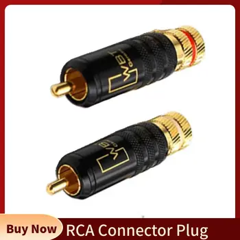 Υποδοχή RCA Αρσενικό Βουλωμάτων Ακουστικών Τερματικό Επιχρυσωμένο Χαλκό WBT-0144 Με τη Βίδα Ασφάλισης Για τη Συγκόλληση του Audio Video Καλώδιο