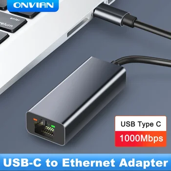 Onvian USB C Ethernet USB-C RJ45 Lan Προσαρμογέα Για MacBook Pro Samsung Galaxy S9/S8/Σημείωση 9 Τύπος C Κάρτα Δικτύου USB Ethernet Νέα
