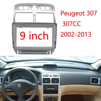 BYNCG Πλαίσιο Αυτοκινήτων Ακουστικός Προσαρμοστής Συναρμολογήσεων Περιποίησης Εξόρμησης Εξαρτήσεις Facia Οθόνης 9 ίντσας Για Peugeot 307 307CC 2002-2013 1 Din Ραδιο Φορέας