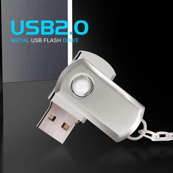 Βασική Αλυσίδα μετάλλων USB Flash Drive 128GB Πραγματική Ικανότητα Drive Μανδρών 64GB Silver Pendrive 32 gb USB Ραβδί Μνήμης 16GB Δημιουργικά Δώρα