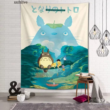 Anime Totoro Ταπισερί Προσαρμόσιμη Μποέμ Κρέμονται Τοίχο Τάπητας αιθουσών HD Ταπετσαρίες Τέχνης Εγχώρια Διακόσμηση Αξεσουάρ