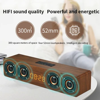 20W Ξύλινος Ομιλητής Bluetooth 4 Ηχεία Sound Bar, ΤΗΛΕΌΡΑΣΗ Echo Wall Σπίτι Θέατρο Σύστημα Ήχου υψηλής ΠΙΣΤΌΤΗΤΑΣ Ποιότητα Ήχου Soundbox για PC/TV