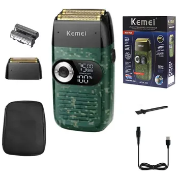 Kemei κουρέας Pro μαλλιά ηλεκτρική ξυριστική μηχανή για άντρες και τρεις μηχανή ταχύτητας γενειάδα υγρό ξηρό ξυριστική μηχανή washable φαλακρό κεφάλι μηχανή ξυρίσματος