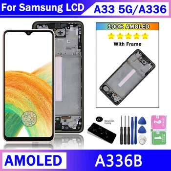 AMOLED της Samsung, Galaxy A33 5G LCD A336E A336B A336M Επίδειξη Lcd Ψηφιακή Οθόνη Αφής με το Πλαίσιο Αντικατάσταση με το δακτυλικό Αποτύπωμα