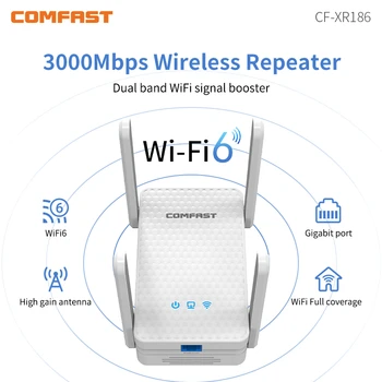 WIFI 6 Gigabit Wireless Extender AX3000 Dual Band 2.4/5Ghz Wi-Fi6 Σήμα Επέκταση Συμπληρωματικός Επαναλήπτης Μακροχρόνιας Σειράς Ethernet Amplifier