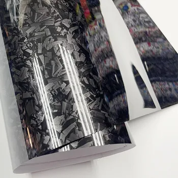 50cm*600cm Ασήμι Σφυρηλατημένος Carbon Wrap Βινύλιο Αυτοκόλλητο DIY Στυλ Αυτοκόλλητη ετικέττα Αυτοκινήτων Decal Για το Τύλιγμα Αυτοκινήτων