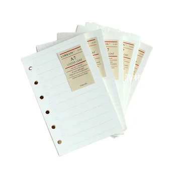 6 τρύπες χαλαρών φύλλων σημειωματάριο ξαναγέμισμα πρότυπο A5 A6 A7 ξαναγέμισμα καθημερινά σημειώματα εβδομαδιαία planner υλικό πληρώσεως χαρτιά