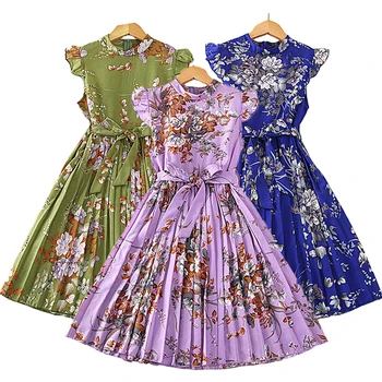 Το 2023 Το Νέο Καλοκαίρι Κορίτσια Φόρεμα Αναδρομικό Σύνολο Ύφους Λουλουδιών Τυπωμένων Υλών Τόξο Φόρεμα Πριγκίπισσα Για Τα Παιδιά Τα Παιδιά Δώρο Ρούχα