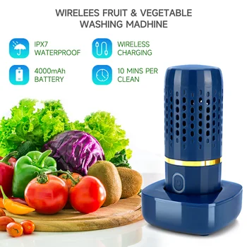 Φορητό Πλυντήριο Λαχανικών Φρούτων USB Rechargable Καθαρισμού Ρύζι Τροφίμων με βάση το Κρέας Εξαγνιστής Αφαιρέστε Διαμένουν Εξαγνιστής Υπολείμματα