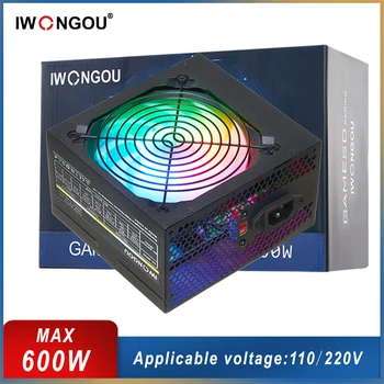 IWONGOU τροφοδοτικό 600w MAX για το PC Gaming Ήσυχη Pico PSU 24pin 12v GAMESD600 Εκτιμημένη 400w Πηγή για τον Υπολογιστή Γραφείου