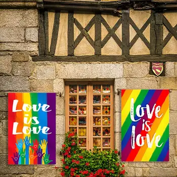 Ουράνιο τόξο Σημαία του LGBT Υπαίθρια Αυλή με Κήπο Φωτεινό Όμορφο Ουράνιο τόξο Διακοσμητικό Σημαία η αγάπη ΕΊΝΑΙ ΑΓΆΠΗ