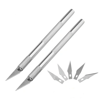 Χαρακτική Αντιολισθητικό Μεταλλικό Μαχαίρι, Νυστέρι Kit + 50/20/10/5pcs #11 Λεπίδες Κοπής Craft Μαχαίρια για το Κινητό Τηλέφωνο PCB Επισκευή Εργαλεία Χεριών