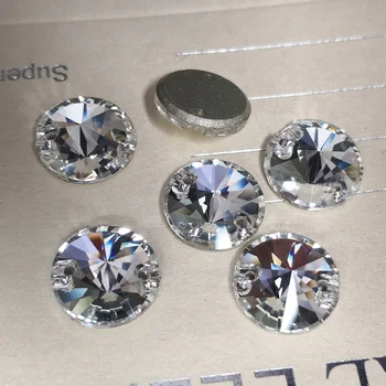 Κρύσταλλο Γυαλί 3200 Rivoli Ένδυμα Στρας Επίπεδη πλάτη 2 Τρύπες για το Γυαλί Ράβει Στις Πέτρες Crystal Strass Για τα Ρούχα είδη Ένδυσης Τέχνες