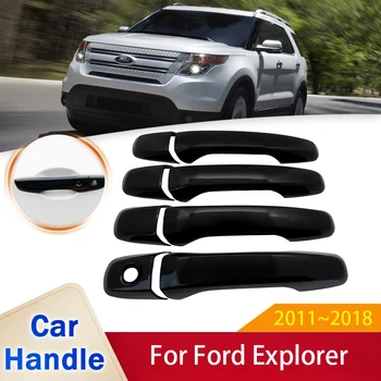 Τακτοποίηση για τη Ford Explorer U502 2011~2018 Classic Gloss Black Έξυπνη Λαβή Πορτών Κάλυψη αυτοκόλλητες Ετικέττες Περιποίησης Αυτοκινήτου Διακοσμήσετε Εξωτερικά Εξαρτήματα