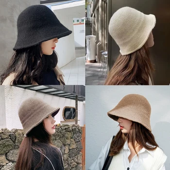 Νέα Χειμώνα Γυναικών Μόδας Εκλεκτής Ποιότητας Μαλλί Ψαράς Καπέλο Adulte Βελούδο Πυκνώσει Windproof Υπαίθρια Ζεστό Καπάκι Θηλυκό Στερεό Χρώμα Μαλακό Καπέλο
