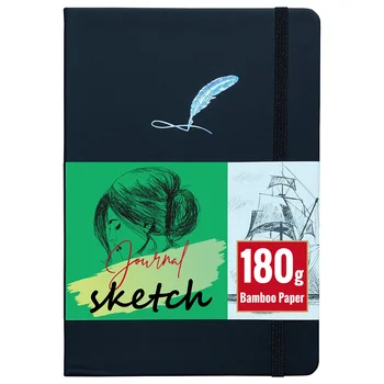 A5 Μέγεθος Ακουαρέλα Sketchbook Εφημερίδα Πυκνώσει 180g Μπαμπού Χαρτί 160 Κενές Σελίδες Καλλιτέχνης & Student Σημειωματάριο