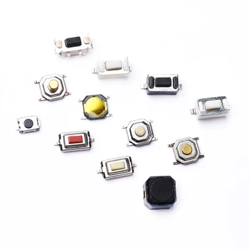 50PCS Tact Switch Κουμπί Σιλικόνης Διακόπτη Μικροϋπολογιστών 3*4*2mm 3x6x4.3mm 2Pin 3x6x2.5mm 4*4*1.5 mm SMD 4 Πόδια