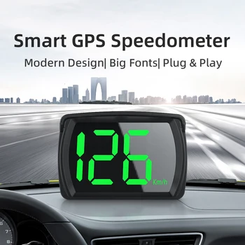 Y03 GPS HUD Ψηφιακό Ταχύμετρο Αυτοκινήτων Κεφάλι Επάνω στην Επίδειξη LCD KMH Υπενθύμιση για το Μετρητή Ηλεκτρονικής Εξαρτημάτων Μεγάλη Γραμματοσειρά Ταχύτητας για Όλα τα Αυτοκίνητα