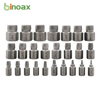 Binoax 25Pcs Screw Extractor Κεφάλι Δεκαεξαδικού Πολυ-Spline Μπουλόνι Extractor Χρώμιο Μολυβδαίνιο Χάλυβα Κραμάτων Στρογγυλεμένες Μπουλόνι Remover