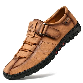 Χειροποίητο Περιστασιακά Παπούτσια Πάνινα παπούτσια Μόδας Γνήσιο Δέρμα Mens Loafers Μοκασίνια Αναπνεύσιμος Ολίσθηση στη Βάρκα Παπούτσια Υποδήματα Ενηλίκων