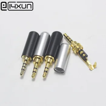 EClyxun 1pcs Χαλκού 2.5 mm 3/4Pole Αρσενικό με το Συνδετήρα Επισκευή Ακουστικών Audio Jack Plug Metal Ήχου Συγκόλληση για 4mm καλώδιο DIY