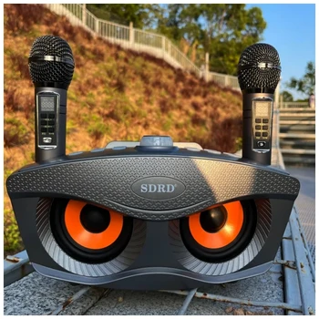 SD306 Συν Φορητός Karaoke Ασύρματος Ομιλητής Bluetooth 2 σε 1 Διπλό Μικρόφωνο Κουκουβάγια Ομιλητής 30W Υψηλή Δύναμη Subwoofer Οικογενειακό KTV