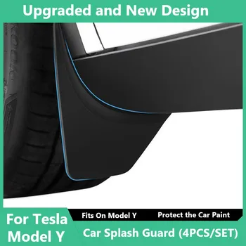 Για το Tesla Model 3 Μοντέλο Y 2020-2023 Αόρατη Λάσπη Προφυλακτήρες Τροποποίηση Αυτοκίνητο Εξωτερικά Εξαρτήματα Φτερά 4Pcs