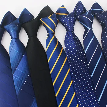8CM πολυεστέρα ζακάρ ριγέ γραβάτα χονδρικής 7cm αντρικές δουλειές γραβάτα casual κόκκινο μαύρο μπλε
