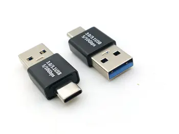 1pcs Μαύρο Type-C αρσενικό USB 3.0 USB Adapter