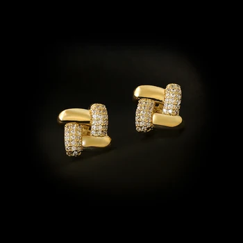 Απλό Χρυσό Χρώμα Γεωμετρικά Στοιχεία Zircon Σκουλαρίκια Για Γυναίκα 2020 Νέα Μόδα Κορεατικά Κοσμήματα Πολυτελή Πάρτι Εξαίσια Σκουλαρίκι