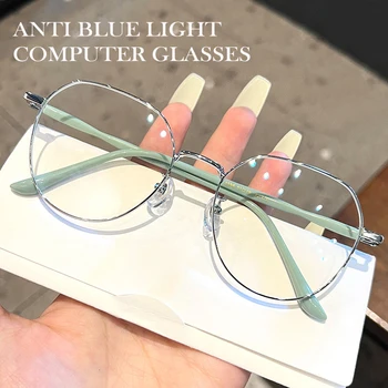 Ins Μέταλλο Γύρω Από Το Ντεκόρ Στρογγυλά Γυαλιά Γυναίκες Αντι Μπλε Ελαφριά Γυαλιά Υπολογιστών Μαύρο Μεταλλικό Πλαίσιο Θεαμάτων 0 Διόπτρα 2023 Γυαλιά