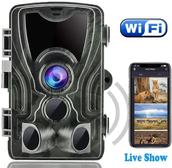 WIFI APP Live Show Κάμερα Ιχνών 24MP 1296P Κάμερες Κυνηγιού WIFI801B Νυχτερινής Όρασης Υπαίθρια Παρακολούθηση της Άγριας ζωής