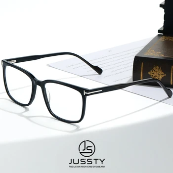 JUSSTY Tom Ford Γυαλιών Οξικού άλατος Πλαισίων Άνδρες Οπτικό Μυωπίας Γυαλιά Πλαισίων Αρσενικό Τετράγωνο Πλαίσιο Eyewear Designer Brand