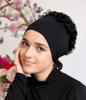 Το 2022 Νέα Τελευταία Μουσουλμάνες Γυναίκες Μαντίλα Κασκόλ Τέντωμα Τουρμπάνι Καπό Γραβάτα Πίσω Volumizer Underscarf Headband Ινδική Τυλίξτε Headwrap