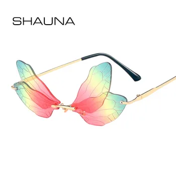 Η ΣΌΝΑ Μοναδικό Dragonfly Πτέρυγα γυαλιά Ηλίου των Γυναικών Μόδας το Διπλό Χρώματα χωρίς σκελετό Αποχρώσεις UV400