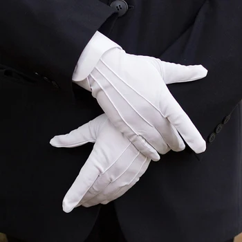Λευκό Επίσημη Γάντια Σμόκιν Φρουρά Παρέλαση Santa Άνδρες Φανταχτερό Επιθεώρηση Κομψό Πλήρη Δάχτυλο Οδηγώντας Γάντια Των Γυναικών Αντιολισθητικά Γάντια