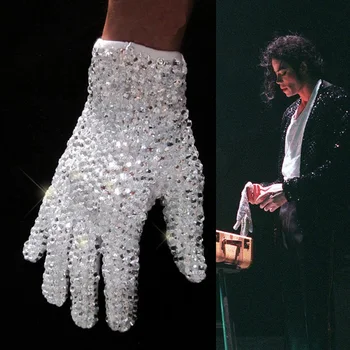 MJ Μάικλ Τζάκσον απόλυτη συλλογή crystal γάντι handmade100% Ενιαία Πλευρά