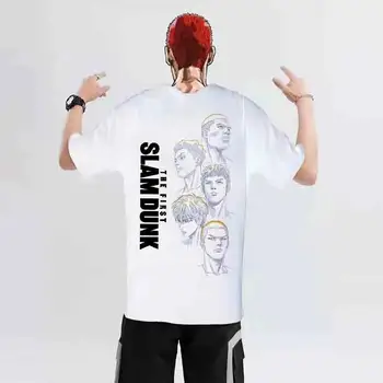Το 2023 Slam Dunk Μπλούζες Μόδας Άνδρες Γυναίκες Μαύρο Λευκό Κόκκινο Μπάσκετ Tees Ιαπωνία Anime Γραφικά T shirts Streetwear