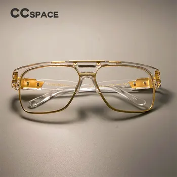 CCSPACE Χρυσό Μέταλλο Διαφανή Γυαλιών Καρέ Κλασικό Ρετρό Πλατεία Designer Brand Άνδρες Γυναίκες Γυαλιά Μόδας, Γυαλιά SU108