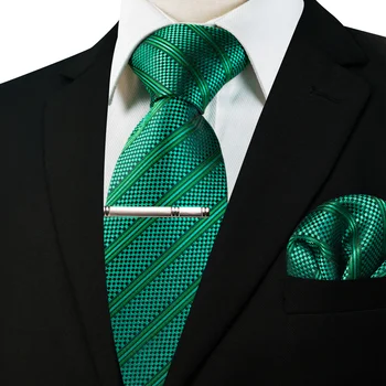 EASTEPIC 8 cm Μωβ Πράσινο Ριγέ Γραβάτες για το Κομψό τους Αρσενικούς Φίλους Ανδρών Γραβάτα Σύνολο Λαμπερά Κλιπ Τσέπης Πλατεία Ποιότητα Acceessory