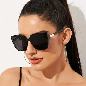 Εμπορικό Σήμα Σχεδιαστής Γυαλιά Ηλίου Ματιών Γατών Γυναίκα Εκλεκτής Ποιότητας Μαύρο Κλίσης Γυαλιά Ήλιων Μόδας Μεγάλο Πλαίσιο Δροσερό Σέξι Θηλυκό Oculos