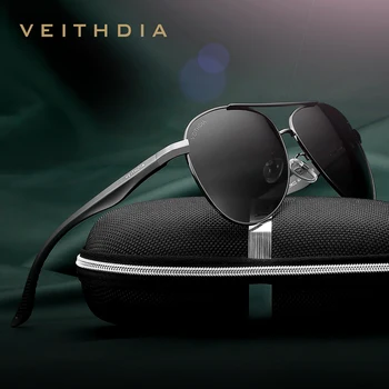 VEITHDIA Αργιλίου γυαλιά Ηλίου ατόμων εμπορικών Σημάτων Οδήγησης Μόδας, Πολωμένα Φακών UV400 για άνδρες και για Γυναίκες Vintage Eyewear Αρσενικό Γυαλιά Για τις Γυναίκες VT3822