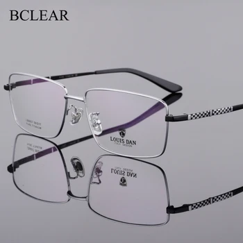 Άνδρες Τετράγωνο Μεγάλο Πρόσωπο Πλαίσιο Καθαρό Τιτάνιο Eyeglasses Πλαισίων Επιχείρηση Περιστασιακή Έξοχη Ελαφριά Ποιότητα Αρσενικό Συνταγή Septacles Πλαίσια