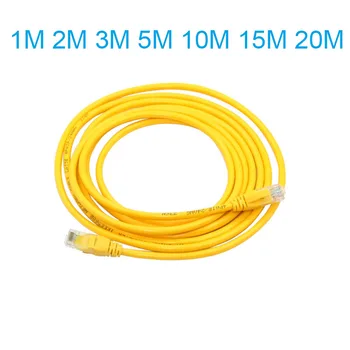 Κίτρινο RJ45 UTP cat5e δίκτυο επέκταση το καλώδιο 1M 2M 3M 5M 10M 15M 20M 8p8c Ethernet σκοινιού μπαλωμάτων καλωδίων χαλκού