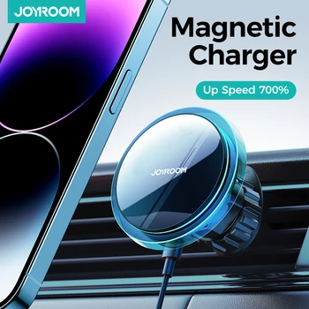 Joyroom Μαγνητικός Τηλεφωνικός Κάτοχος Αυτοκινήτων Ασύρματο Φορτιστή Με το Μπλε Φως Για το iPhone 14 13 12 Pro Max Γρήγορα Χρεώνοντας Κάτοχος Φορτιστών Αυτοκινήτων