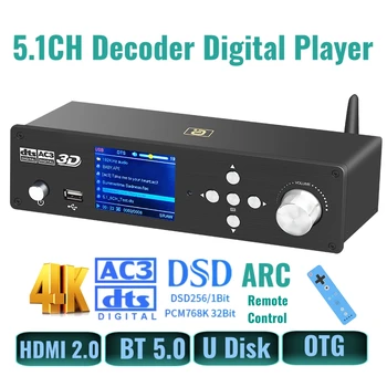 DTS Dolby Atmos 5.1 CH Audio Decoder 51 4K HDMI2.0 Μετατροπέα Bluetooth 5.0 Δέκτη DSD 384KHz32BIT DAC ΤΌΞΩΝ PC USB OTG Adapter